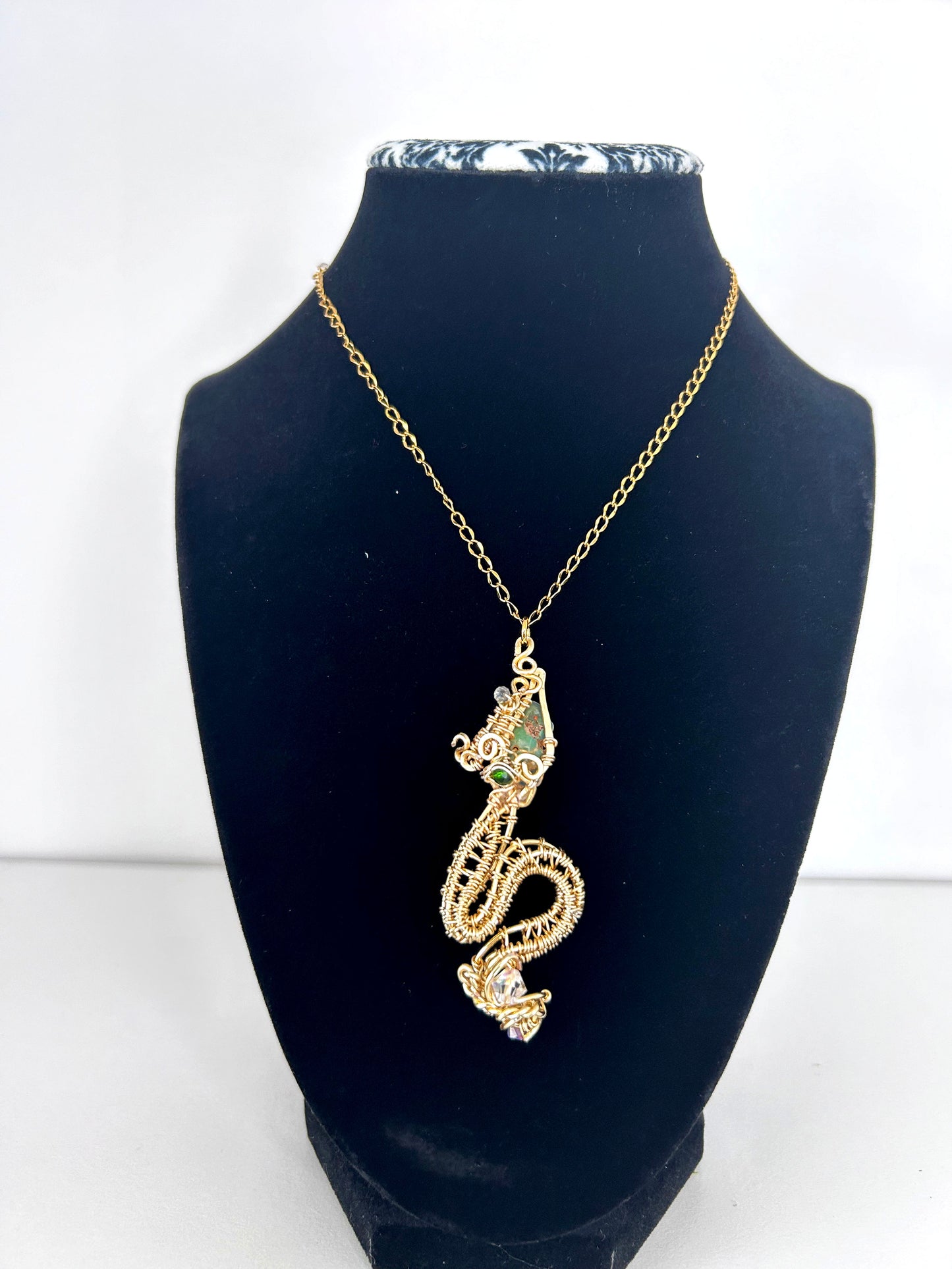 Fire Opal Serpent Necklace